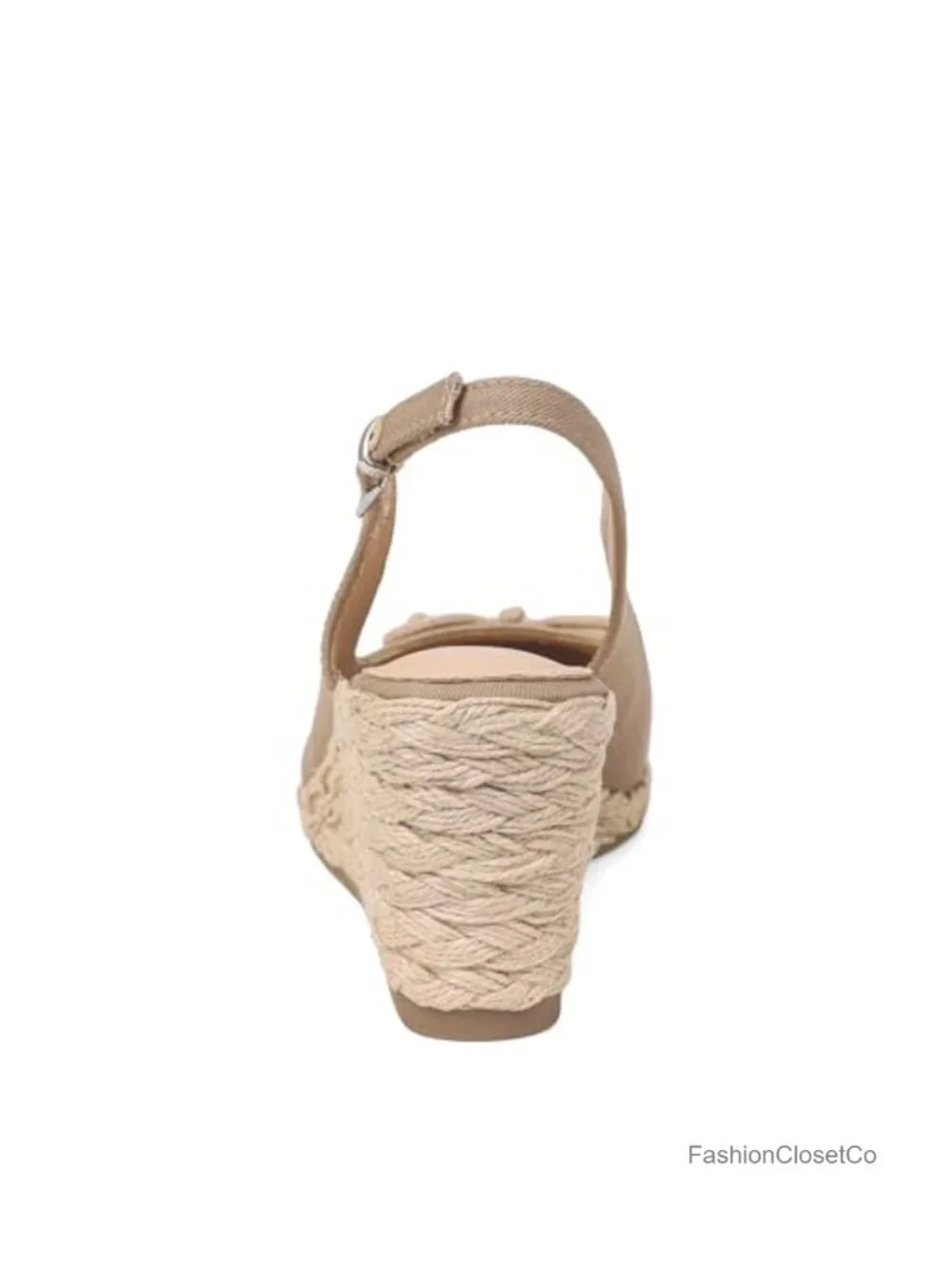 Espadrille Wedge Sandals Closed Toe Slingback Platform Raffia Bow Adjustable